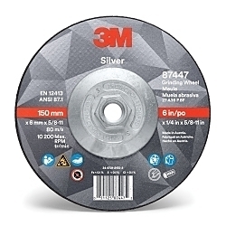 3M 7010410646 Type 27 Grinding Wheel, 6 in Dia Wheel x 1/4 in THK Wheel, 36 Grit, Ceramic Grain Abrasive