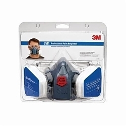 3M 7100110922 7500 Half Facepiece Valved Paint Respirator, Resists: Organic Vapors