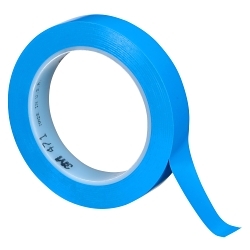 3M 7000124804 471 Tape, 36 yd L 0.75 in W, 5.3 mil THK, Rubber Adhesive, Vinyl Backing, Blue