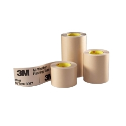 3M 7000124877 8067 Self-Adhered Flashing Tape, 75 ft L 9 in W 9.9 mil THK, Tan
