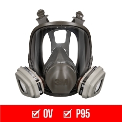 3M 7100153583 68P71P1-DC Respirator, Medium, 4-Point Strap Suspension, Bayonet Connection, Resists: Oil/Bio Hazard