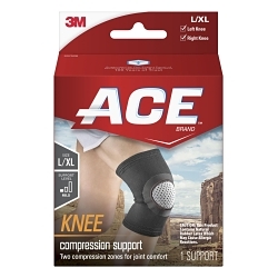 ACE 7100113732 207528 Knee Support, L/XL, Neoprene, Black