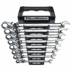 GEARWRENCH 85798 XL Series Extra Long Length Locking Combination Ratcheting Wrench Set, 8 Pieces, 5/16 to 3/4 in