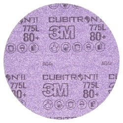 Cubitron II 7100046327 775L Disc, 6 in Dia Disc, 80+ Grit, Precision Shaped Ceramic Abrasive, Film Backing