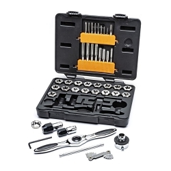 GEARWRENCH 3885 Tap and Die Set, 40 Pieces, #4-40 to 1/2-20 Tap Thread, #4-40 to 1/2-20 Die Thread, NPT/UNC/UNF Thread, Hexagon Die