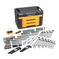 GEARWRENCH 80944 Mechanics Tool Set, 3-Draw Storage Box Tool Storage, 1/4 in, 3/8 in Drive, 6 and 12-Point, 232 Pieces, Steel, ASME B107.1/B107.5M/B107.10/B107.6