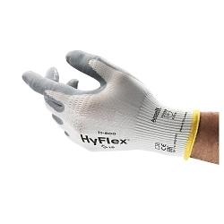 HyFlex 11-800-10 11-800 Industrial Gloves, 10, Gray, Knit Wrist Cuff, Foam Nitrile Coating, Nylon Lining