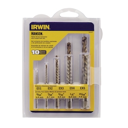 Irwin Hanson 11117 Screw Extractor and Drill Bit Combo Pack, 10 Pieces, Carbon Steel