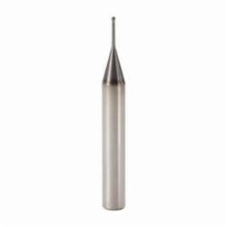 Seco JABRO Mini 00023337 JM925 Ball End Center Cutting Long Length Single End Mill, 0.019 in Dia Cutter, 0.019 in Length of Cut, 2 Flutes, 0.236 in Dia Shank, 1.968 in OAL, MEGA-T/PVD Coated