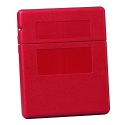 Justrite S23303 Medium Document Storage Box, 2-1/4 in Exterior, 1.6 in Interior D x 11-1/2 in Interior, 12-1/2 in Exterior H, Polyethylene, Red