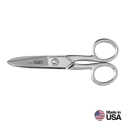 Klein 2100-5 Electricians Scissor, 1-7/8 in L of Cut, 5-1/4 in OAL, Steel Blade