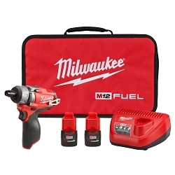 Milwaukee M12 FUEL 2402-22 2-Speed Screwdriver Kit, 1/4 in Chuck, 12 V DC, 350 in-lb Torque, Li-Ion Battery