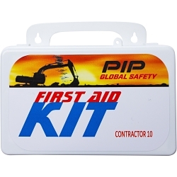 PIP 299-13285 Contractor First Aid Kit, Wall Mount, 69 Components, Plastic Case