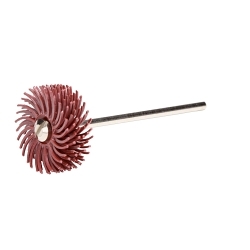 Scotch-Brite 7000000758 RB-ZB Bristle Brush, 3/4 in Dia Brush, 1/16 in W Face, 1/16 in Arbor Hole, 220 Grit