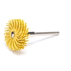Scotch-Brite 7000000762 RB-ZB Bristle Brush, 1 in Dia Brush, 1/8 in W Face, 1/8 in Arbor Hole, 80 Grit