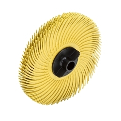 Scotch-Brite 7000000771 RB-ZB Bristle Brush, 3 in Dia Brush, 3/8 in Arbor Hole, 80 Grit