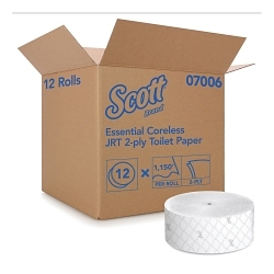 Scott 07006 JRT Jr. Coreless Bathroom Tissue, 13800 Sheets, 2 Plys, Fiber