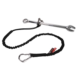 Squids 19012 3100 Extended Tool Lanyard, 10 lb Load Capcity, 42 to 54 in L, Aluminum Hardware, 1 Leg, Carabineer Anchorage Connection, Nylon Web, Black