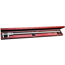 Starrett 123Z-48 Master Vernier Caliper With Wood Case, 0 to 48 in Measuring, Graduations 0.001 in, 3 in D Jaw, Fine Tool Steel, Satin Chrome