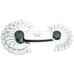 Starrett 159M Screw Pitch Gauge, 0.5 to 11.5 mm Measuring, 28 Leaves, Steel