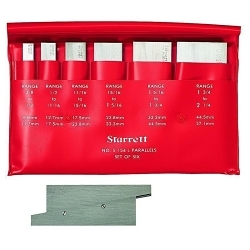 Starrett S154LZ 6-Piece Adjustable Parallel Set, 9/32 in THK, Steel, +/-0.0001 in