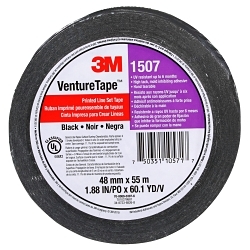 Venture Tape 7010378681 1507 Printed Tape, 60.14 yd L 1.88 in W 3 mil THK, Black