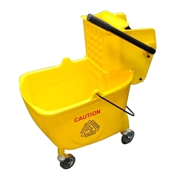 Weiler 36666 Combo Mop Bucket With 12 to 32 oz Wringer, 35 qt Capacity, Yellow